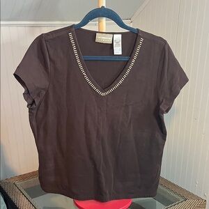 Liz Claiborne Vintage V-Neck Top, Size L